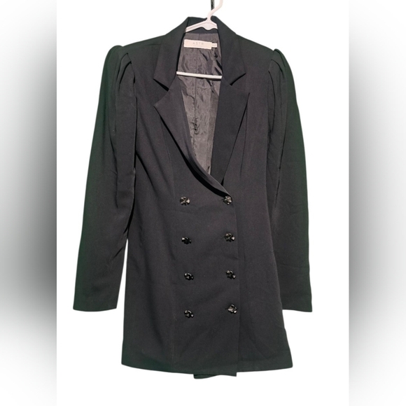 Astr The Label XS EUC Elegant Black Double-Breasted Women's Dress PTP 17 - Picture 2 of 4